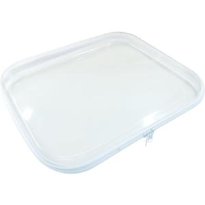 1pc Clear Hard Shell Zipper Cases - Plastic Double Zippered Storage Pouches for Travel, Makeup, Snacks & Cables Organization (Large)