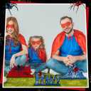 6 Pcs Spider Bithday Party Decoraions Spider Wooden Table Decorations Red and Blue Pattem Design Happy Birthday Table Centerpiece Sign for Boy Cartoon Party Supplies