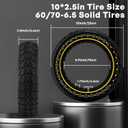 HAONAIMO E Scooter Tires,10 Inches x 2.5 Solid Tires,10 Inches Solid Replacement Wheels,60/70-6.5 Electric Scooter Solid Rubber Tires,Honeycomb Solid Tires for Ninebot Max G30/G30D/G30E/G30LP-Yellow