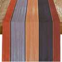 Fall Table Runners 72 Inches Long Stripe Table Runner Fall Gifts for Women Female Wife Grey Farmhouse Autumn Harvest Table Runner Thanksgiving Runner for Indoor Home Party Decor 13x72 Inch
