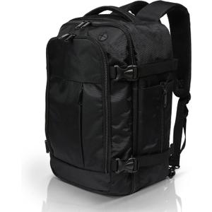 17x10x9 Carry On Backpack For United Airlines - 25L Maximum Sized Air Travel Backpack - Travel Luggage Bag for Men and Women - Premium Underseat Bag for Travel Accessories - Black Backpack