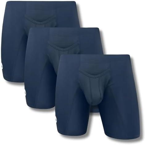 Real Men Athletic Underwear with Support Pouch - 1, 3 or 4 Pack 6, 7 and 9in Nylon Briefs - ABCD Pouch - 4XL