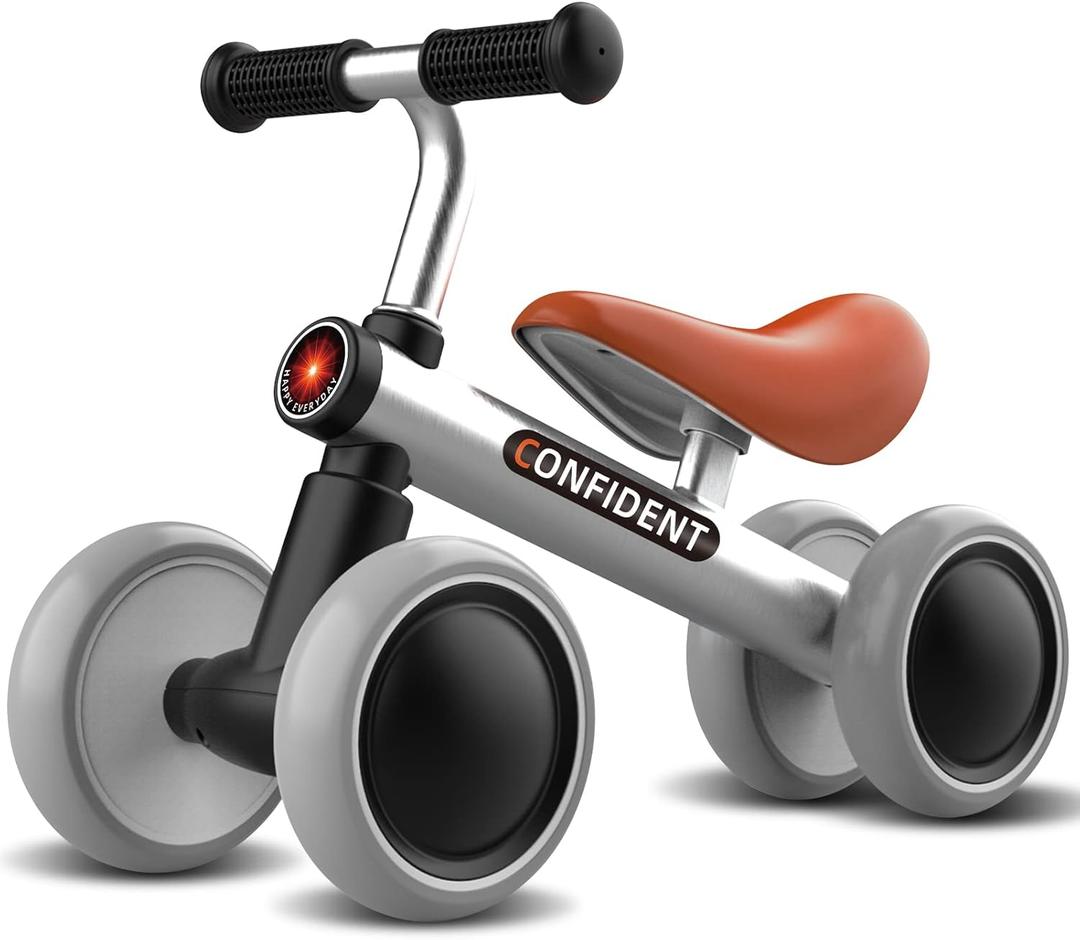 Baby Balance Bike 1 Year Old, Toddler Bike for One Year Old Boy Birthday Gift, 1-3 Years Toddler First Bike with No Pedal & Silence Wheels, Ride on Toy Gifts for 1 Year Old Boy (Grey Rocket)