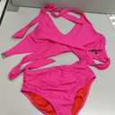 Blooming Jelly Womens Tummy Control Bathing Suits Modest High Waisted Bikini Sets Cute Halter 2 Piece Swim Suit 2026 (Small, Rose Red)