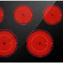 AMZCHEF Electric Cooktop 36 inch Built-in Stove with 5 Burners,8900W Power Control by Knob,Ceramic Electric Stove with Hot Surface Indicator,220V-240V