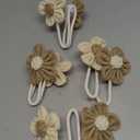 KLOGTSIND Flower Curtain Tiebacks, 4 Pack Boho Curtain Ties Elegant DIY Curtain Holdbacks, Decorative Window Drape Twist Tie Backs for Bedroom Decor, Nursery Decor, Farmhouse Decor