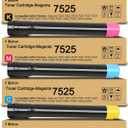 High Yield 7525 Toner Cartridge Compatible for Xerox Workcentre 7830 7835 7845 7855 7970 7525 7530 7535 7545 7556 7830i 7835i 7845i 7855i 7970i Printers (4-Pack Black Cyan Yellow Magenta (YBT-7525 BCMY)