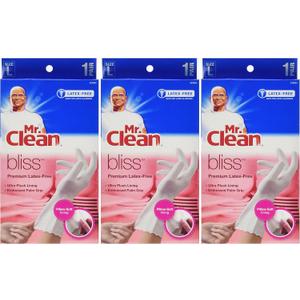 Mr. Clean 243034 Bliss Premium Latex-free Gloves, Large, 3 Pairs