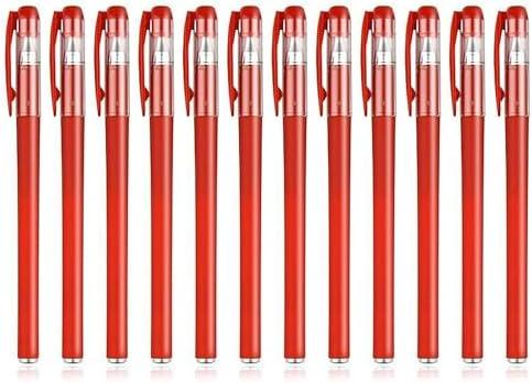 Pack of 2 JANEMO 12pcs Ballpoint and Gel Pens, Office Supplies, Black and Red, Frosted Carbon Neutral 0.5mm Business Pens