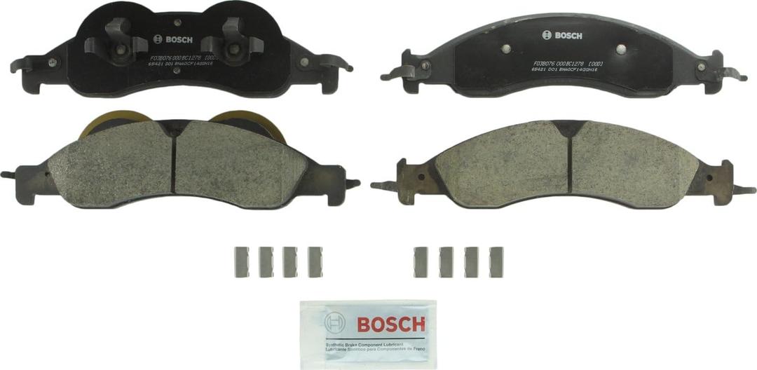 BOSCH BC1278 QuietCast Premium Ceramic Disc Brake Pad Set - Compatible with Select Ford Expedition; Lincoln Navigator; FRONT