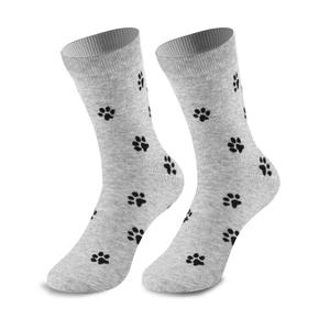 Guqqeuc Christmas Birthday Gifts for Dog Cat Mom Holiday Presents for Pet Owner Gift Paws Print Socks for Women Girls Cute Animal Paws Pattern Crew Sock Dogs Cats Lovers Present for Friends Family (Gray)