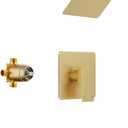 Shower Faucet Set, Gold Tub Shower Faucet with All-Metal 8-Inch Rainfall Showerhead and Bathtub Spout, Single-Handle Tub Shower-Trim Kit with Valve, Brushed Gold