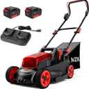 MZK 30V 18" Cordless Lawn Mower, Walk-Behind Lawn Mower with Grass Bag