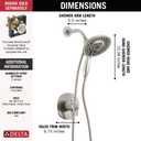 Delta Faucet Saylor 17 Series Brushed Nickel Shower Valve Trim Kit with In2ition 2-in-1 Shower Head with Handheld Spray, Shower Faucet, Shower Head Handle, Stainless T17235-SS-I (Valve Not Included)