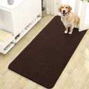 OLANLY Dog Door Mat for Muddy Paws 47x24, Absorbs Moisture and Dirt, Absorbent Non-Slip Washable Doormat, Quick Dry Chenille Mud Mat for Dogs, Entry Indoor Entryway Carpet for Inside Floor, Brown