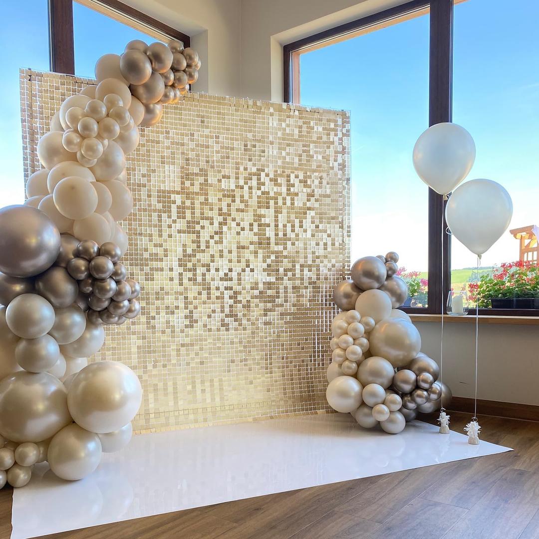 9FTx4FT Light Gold Shimmer Wall Backdrop Panels Sparkly Backdrop Sequin Wall Background for Party Anniversary Birthday Baby Shower Wedding Decor 9FTx4FT Light Gold Shimmer Wall Backdrop Panels Sparkly Backdrop Sequin Wall Background for Party Anniversary Birthday Baby Shower Wedding Decor