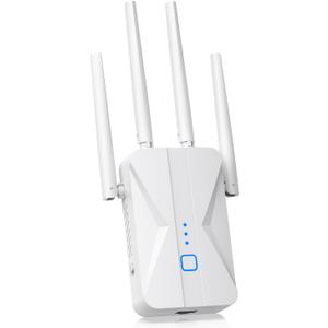 WiFi Extender Signal Booster, 2025 WiFi Extender AC1200Mbps Dual Band (5.8GHz/2.4GHz), WiFi Booster with Ethernet Port for Home Covers up to 10000 Sq.ft, Compatible with More Devices