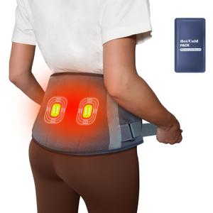 Mynt Cordless Heating Pad for Back with Hot and Cold Pack, 66" Heated Waist Belt Lower Back Massager Heating Pad for Back Pain Relief for Men Women Gray