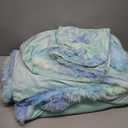 EMME Luxury Blue Fuzzy Duvet Cover Set King Size 3 Pieces Fluffy Comforter Cover Set for King Bed Shaggy and Plush Soft Bedding Duvet Covers (Tie Dye Blue, King)