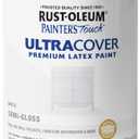 Rust-Oleum 1993502 Painter's Touch Ultra Cover Multi-Purpose Brush-On Paint, 1 Quart, Semi-Gloss White