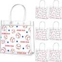 Aliceset 20 Pcs Baseball Clear PVC Gift Bag with Handles T Ball Snack Bags Sport Theme Party Favor Bag Bulk for Birthday Team, 8x8x3.15''