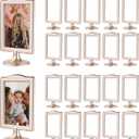 20 Pack Double Sided Standing Picture Frame 4x6 Plastic Photo Frame Bulk White Picture Display Holder Stand for Table Number, Menu, Wedding, Christmas,Thanksgiving,Fall Decor (Champagne Gold)