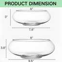 ZENFUN 2 Pack Glass Vase Bowl, 6"/ 8" Wide Mouth Flower Vase Round Terrarium, Glass Hydroponic Planter Floral Container Clear Fish Bowl for Table Centerpiece, Wedding Event, Home Decoration
