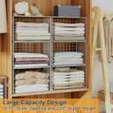 6 Pack Closet Organizers And Storage, Stackable Closet Shelf Organizer Storage Bin Basket For Clothes Sweaters With Top Board, Widened Opening, Heightened Height, Large Capacity, Sturdy, Space-saver