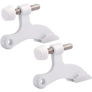 HOMOTEK 2 Pack Hinge Pin White Door Stopper,Adjustable Deluxe Heavy Duty Door Stopper 2-1/2"x1-3/4”,with White Rubber Bumper Tips