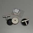 HOME SO Suction Cup Hooks T Shape (2 or 4 Pack) (Brushed Nickel, 2, Count)