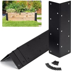 8PCS Metal Raised Garden Bed Corner Brackets, 11"" x 3"" x 3"" Rust-Proof Thickened Raised Bed Corner Brackets for 12"" - 24"" Flower Beds with Screws, Great for Vegetables, Flower Pots and Furniture