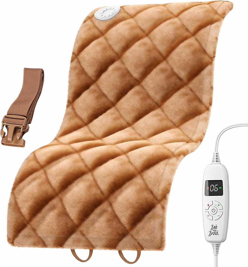 BOB AND BRAD Weighted Heating Pad with Far Infrared Therapy, FSA Eligible Electric Heating Pad for Back Neck Shoulders Pain Relief, Gift for Women Men, ETL Certified & HSA Eligible 2.4lbs 12"x24"