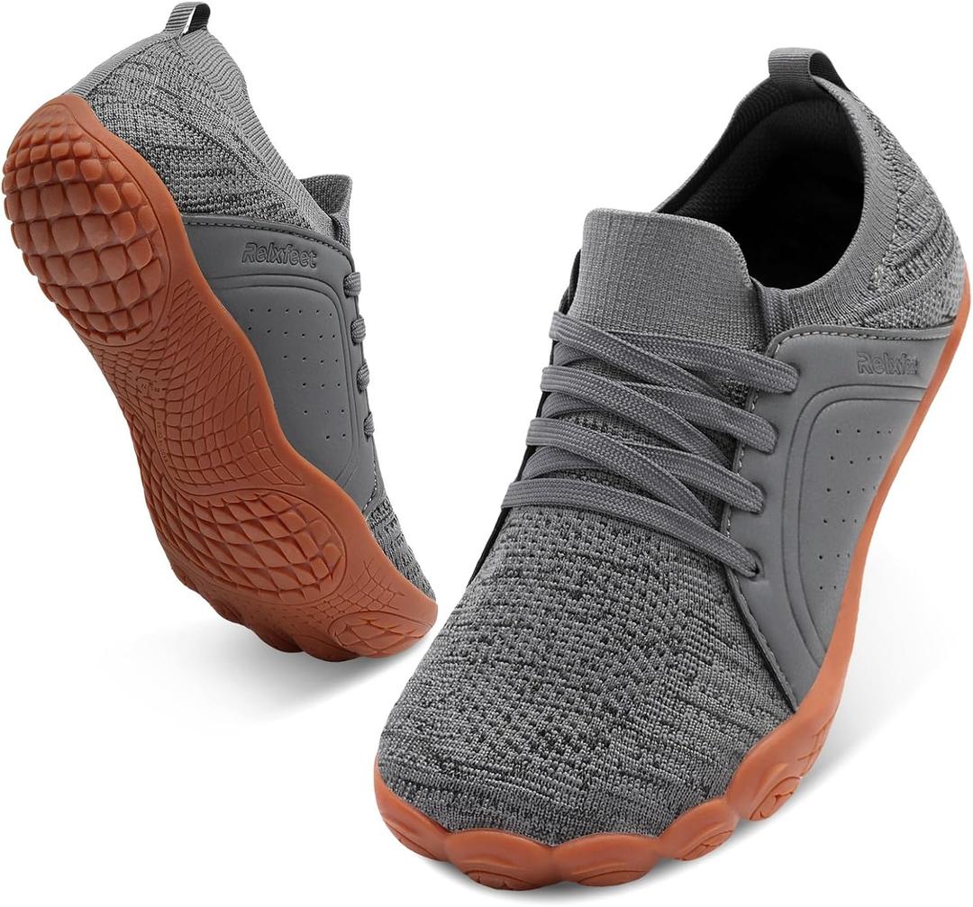 relxfeet Women's Barefoot Trail Running Shoes Wide Toe Box Zero Drop Minimalist Shoes Lightweight Breathable for Walking Gym Hiking