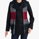 London Fog DOUBLE BREASTED PEACOAT WITH SCARF, Small