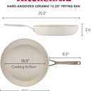 KitchenAid Hard Anodized Ceramic Nonstick Cookware Frying/Skillet Pan, 12.25 Inch Non Stick Fry Pan with Stainless Steel Handle - Porcelain White