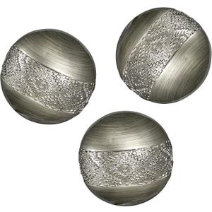 Creative Scents Dublin Silver 3 Decorative Balls - Set of 3 Decorative Balls for Bowls and Vases, Decorative Orbs, Premium Home Decor Vase Filler, Spheres for Coffee Table Decor, Dining, Living Room