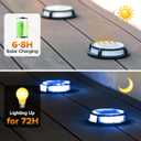 LUTEC 4 Pack Solar Deck Lights Driveway Dock 12 LEDs Light Solar Powered Outdoor Waterproof Road Markers for Step Sidewalk Stair Garden Ground Pathway Yard (Blue)