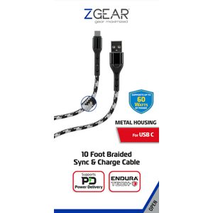Adaptive Fast Charger Wall Charger, 10 Foot Braided Sync