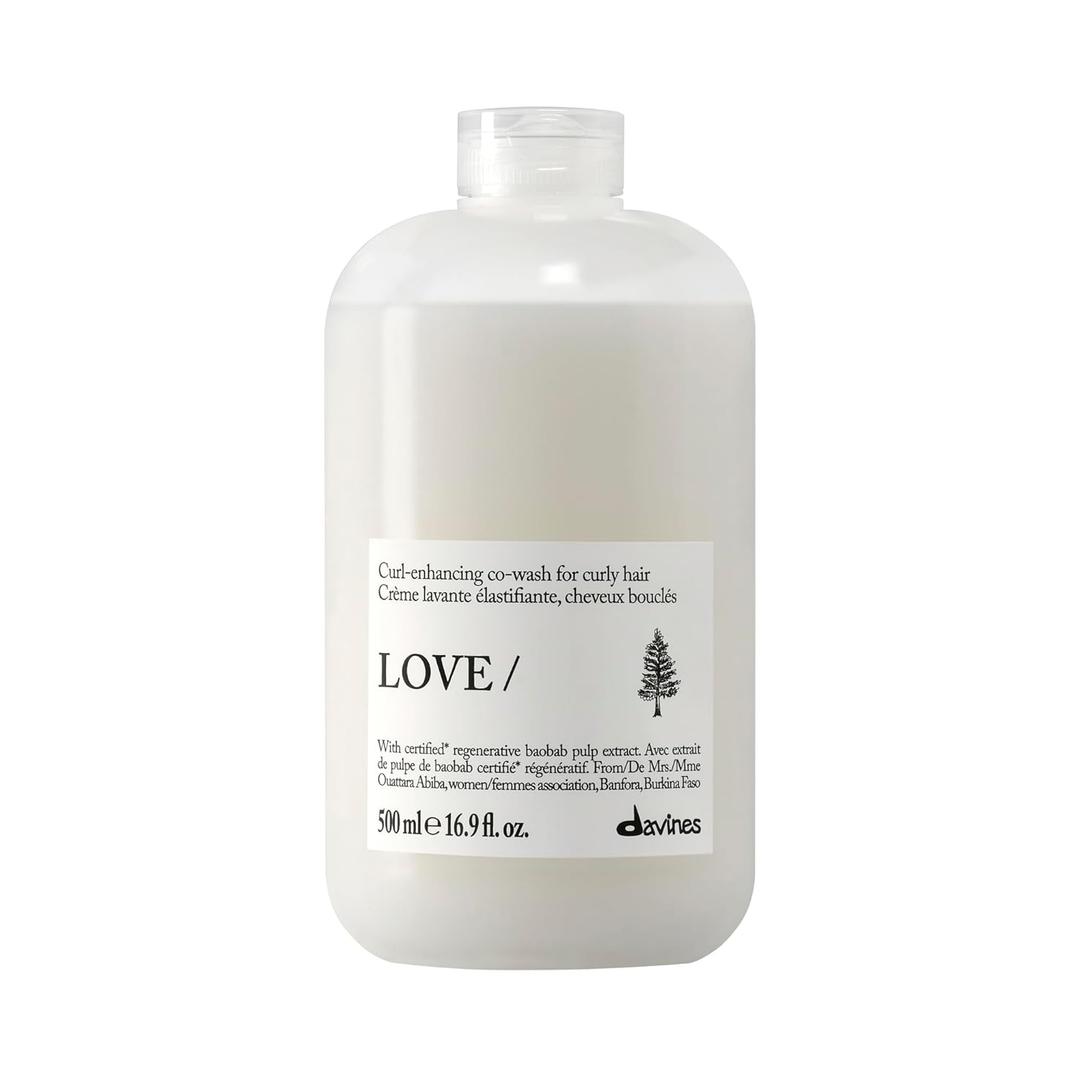 Davines LOVE/Curl Co-Wash Cleansing Cream, 2-in-1 Conditioning Shampoo for Wavy and Curly Hair - Light Gentle Cleanse Removes Impurities for Extremely Soft Curls with Baobab Pulp