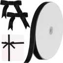 Christmas Black Velvet Ribbon, 5/8 Inch x 30 Yard Vintage Single Face Spool Satin Velvet Ribbon for Christmas Wreath Decoration DIY Bow Craft Gift Wrapping Wedding Ornaments Party Home Decor