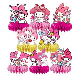 8Pcs Melody Honeycomb Table Centerpiece, Melody Birthday Party Supplies Table Decorations for Kids Party Decorations