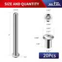 1/4-20 x 3 Inch 20Pcs Flat Head Hex Socket Cap Screws Bolts Barrel Nuts Kit, 304 Stainless Steel 18-8, Full Thread by SG TZH (with Hex Spanner) (Silver)