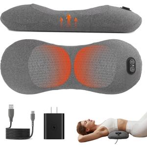 Smooth Triple Fusion Back Massager, Triple Fusion Back Massager with Heat Vibration and Traction,for Sciatica Pain Relief Devices Lower Back Massager,3 in 1 Lower Back Massager,for Home Office (Grey)