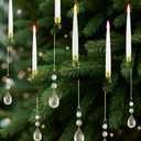 Flameless Christmas Tree Candles with Remote, 10 Pack Battery Operated LED Candles with Suction Cup for Christmas Tree, Flickering Flame for Xmas Indoor Decor - Water Drop
