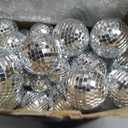 Funtery 100 Pcs Mirror Disco Balls Bulk Assorted Silver Hanging Disco Ball Decor for Home Wedding Birthday Dance Music 70 S Theme Party Christmas Tree Ornaments(0.8'',1.6'',2.4'',3.2'',4'',8'')