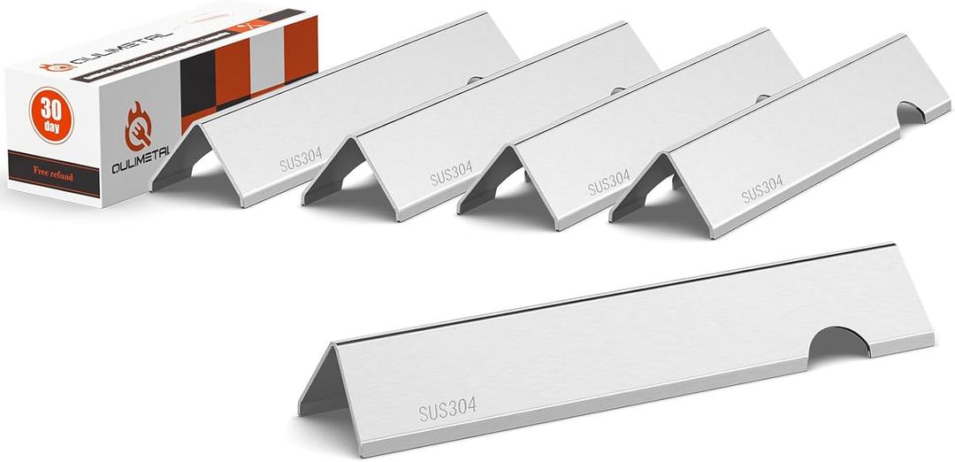 QuliMetal SUS304 Flavorizer Bars for Weber Genesis II/LX 300 Series, Genesis II E-310, II E-330, II E-335, II S-335, II LX S/E-340 (2017 and Newer) Gas Grills, Heat Plates Replacements for 66032/66795