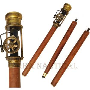 Vintage Retro Styl live Steam Engine Model Wooden Walking Cane Stick Brass Stave