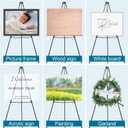 PUJIANG 63" Aluminum Easel Stand for Sign, Large Collapsible Easels for Display Posters/Whiteboard, Adjustable Height Artist Easel for Painting- Floor/Tabletop, Holds 25 lbs,1pcs