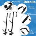 Reallnaive 4 Pack Pool Fence Hooks Equipment Above Ground Swimming Accessories Adjustable Fence Hangers for Pool Hose Skimmer Garden Tool Organizer Fits 1.2 Inch to 3.5 Inch Railing (Black)