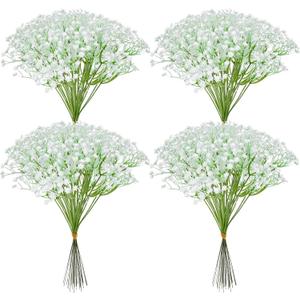 120PCS Baby Breath Artificial Flowers Babies Breath Flowers Artificial Bulk Faux Flower Bouquet White Flores Real Touch Fake Flower Arrangements Wedding Centerpieces Tables Decorations